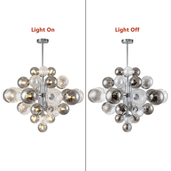 8/18 Light Cluster Bubble Grape Glass Chandelier - Image 8