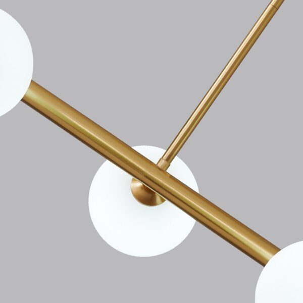 3-Light Sputnik Chandelier with Opal Globes - Image 6