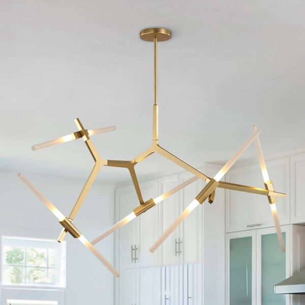 Modern Mid-Century 10-Light Glass Branch Chandelier - Image 6