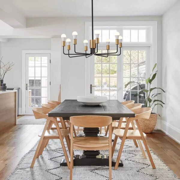 8 Light Rustic Candle Style Chandelier - Image 5