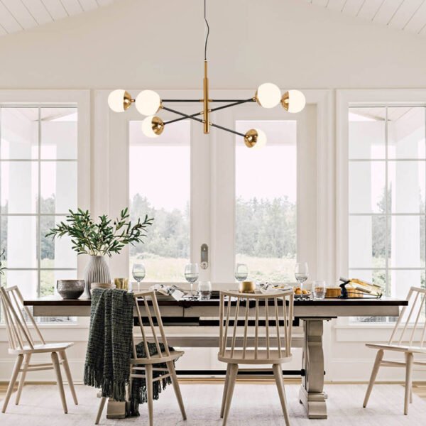 Brass Sputnik Modern Linear Chandelier - Image 6
