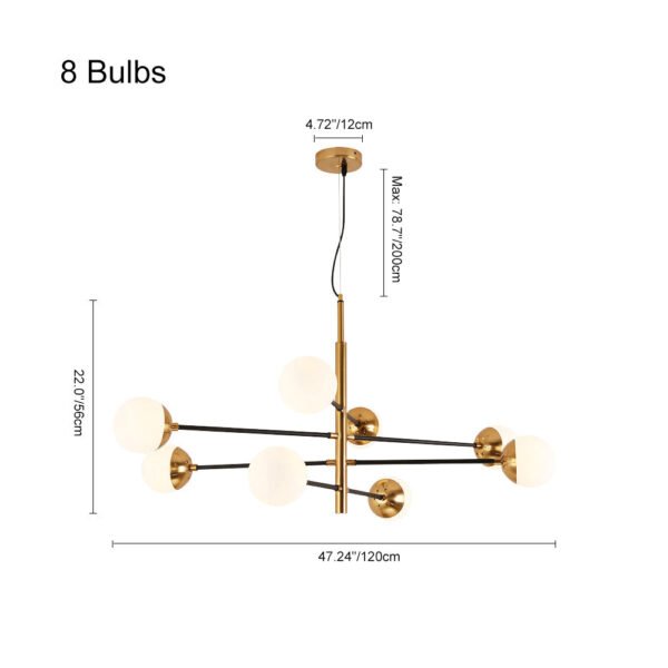 Brass Sputnik Modern Linear Chandelier - Image 12