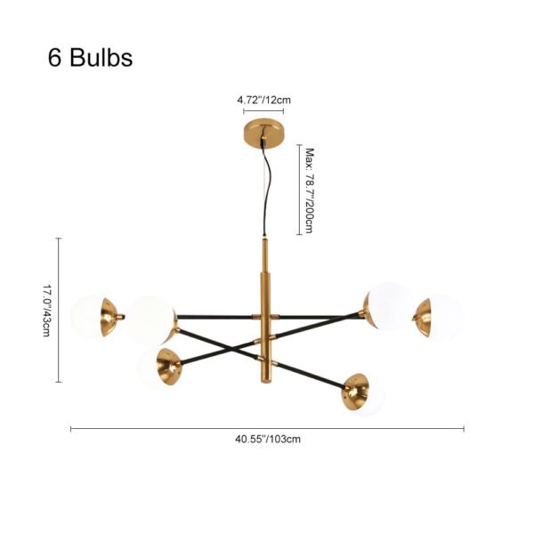 Brass Sputnik Modern Linear Chandelier - Image 13