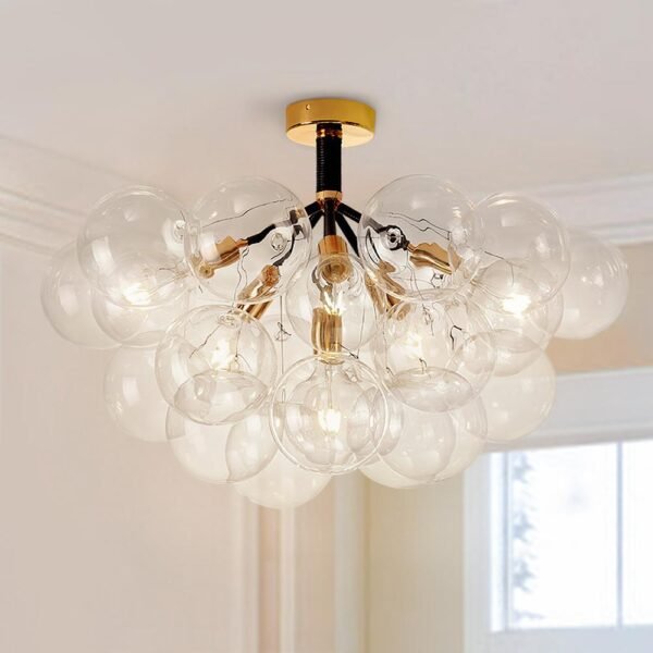 Modern Bubble Glass Chandelier / Semi Flush Mount - Image 7