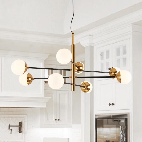 Brass Sputnik Modern Linear Chandelier - Image 8