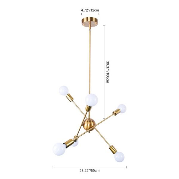 Mid-Century Modern Linear Sputnik Chandelier - Image 8