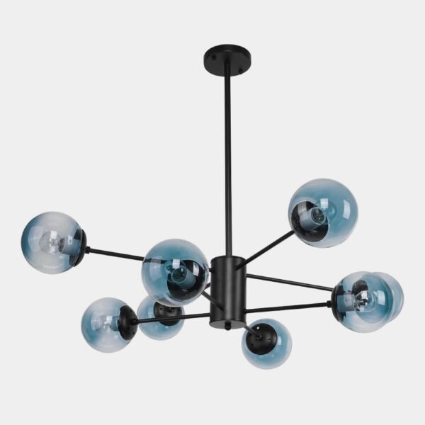 Modern Blue Glass Bubble Chandelier - Image 4
