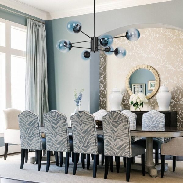 Modern Blue Glass Bubble Chandelier - Image 2