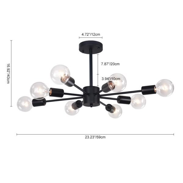 Linear Sputnik Chandelier in Black - Image 6