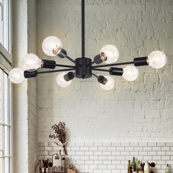 Linear Sputnik Chandelier in Black - Image 5
