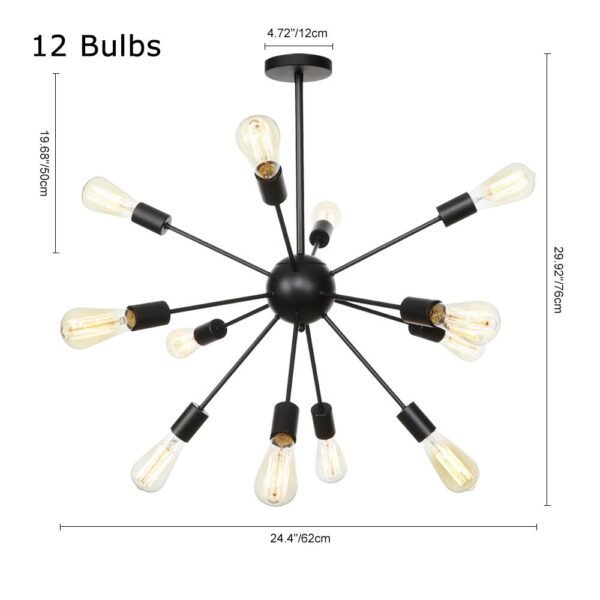 Industrial Black Sputnik Sphere Chandelier - Image 6