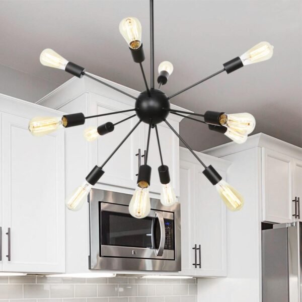 Industrial Black Sputnik Sphere Chandelier - Image 5