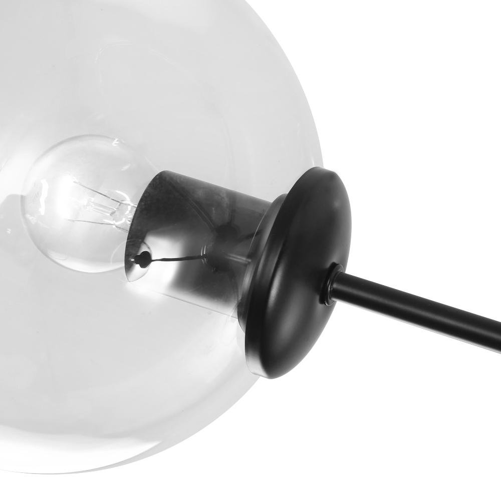 Modern 6-light Black Glass Globe Sputnik Chandelier - Image 8