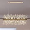 Modern 12-Light Crystal  Linear Chandelier