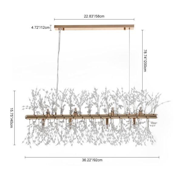 Modern 12-Light Crystal  Linear Chandelier - Image 2