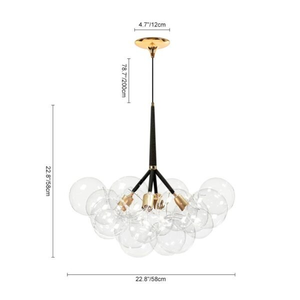 Modern Bubble Glass Chandelier / Semi Flush Mount - Image 8