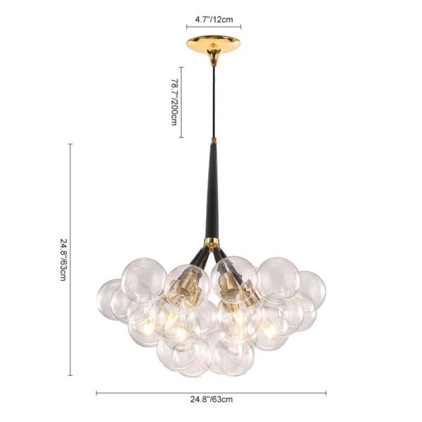 Modern Bubble Glass Chandelier / Semi Flush Mount - Image 9