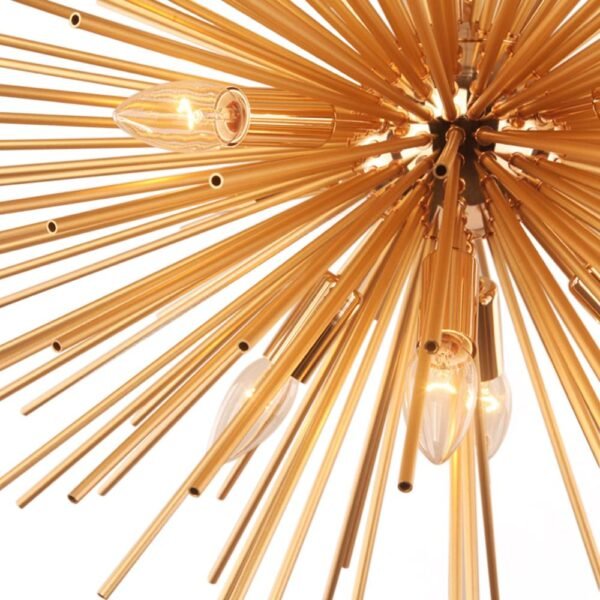 Modern Gold Sunburst Hanging Pendant Light - Image 8