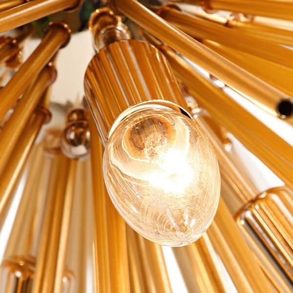 Modern Gold Sunburst Hanging Pendant Light - Image 9