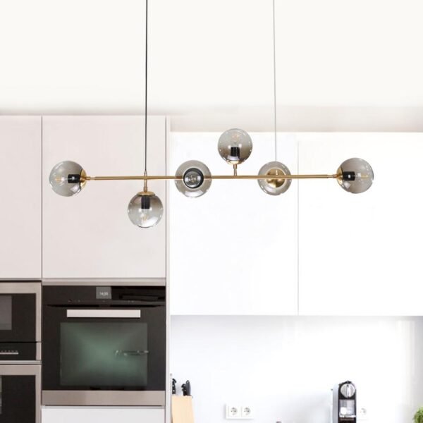 Modern Glass Globe Linear Bubble Chandelier - Image 2