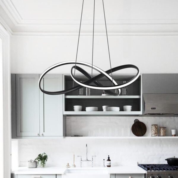 Modern Twisted Ribbon LED Chandelier Light - Image 2