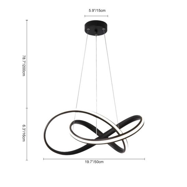 Modern Twisted Ribbon LED Chandelier Light - Image 8