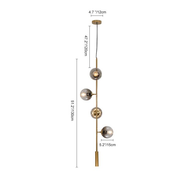 Modern Glass Globe Linear Bubble Chandelier - Image 7