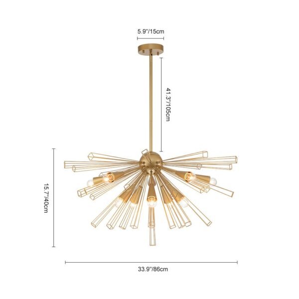 10-Light Modern Sputnik Sunburst Chandelier - Image 13