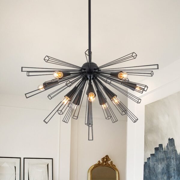 10-Light Modern Sputnik Sunburst Chandelier - Image 3