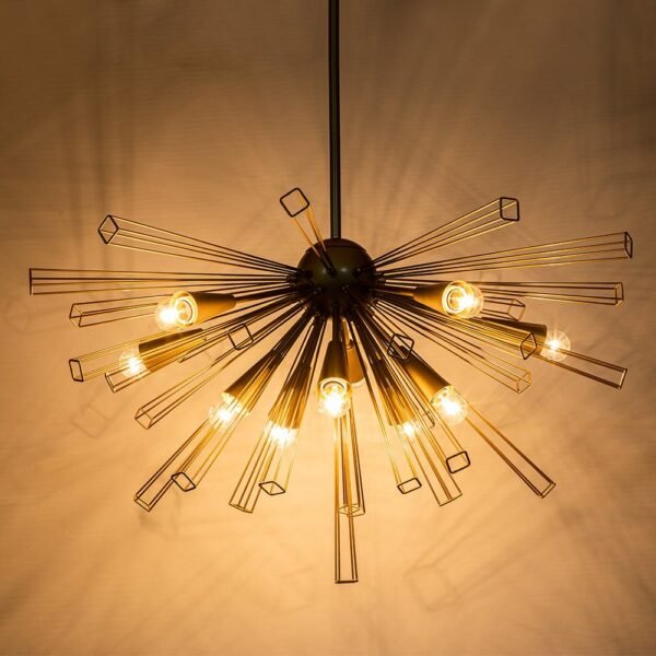 10-Light Modern Sputnik Sunburst Chandelier - Image 9