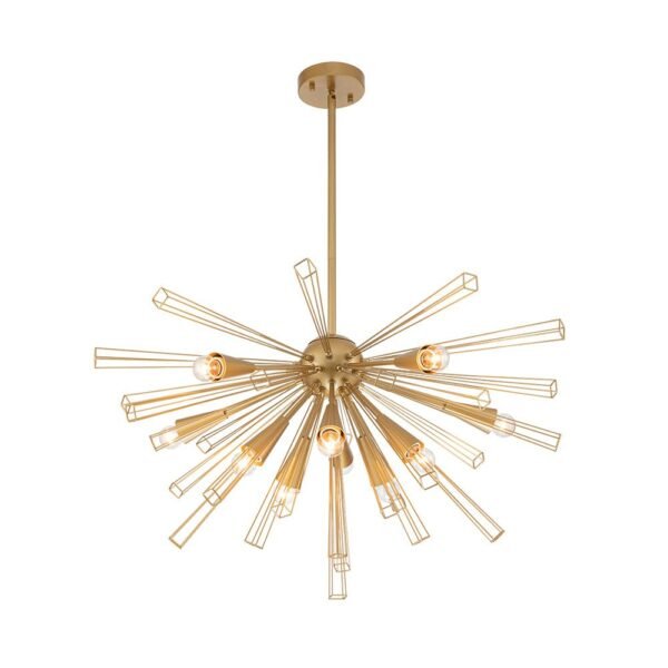10-Light Modern Sputnik Sunburst Chandelier - Image 8
