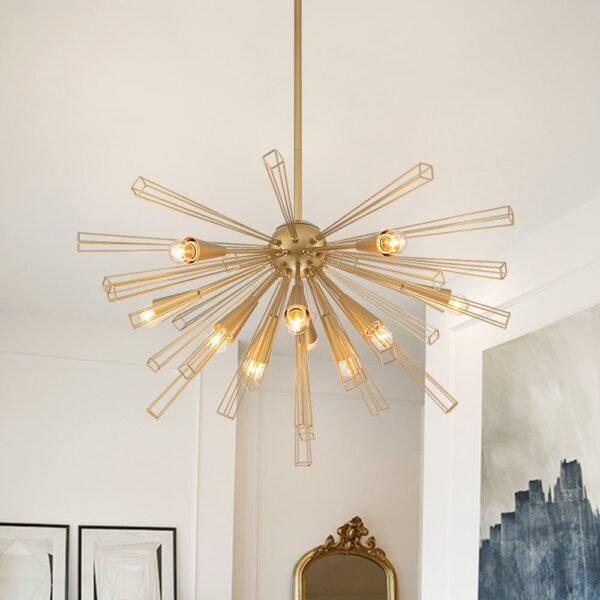 10-Light Modern Sputnik Sunburst Chandelier - Image 2