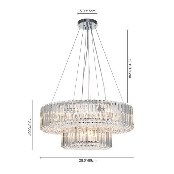 12-Light Modern 2-Tier Crystal Chandelier - Image 6