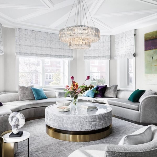 12-Light Modern 2-Tier Crystal Chandelier - Image 4
