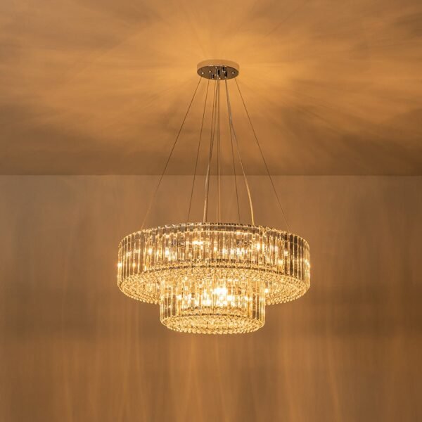 12-Light Modern 2-Tier Crystal Chandelier - Image 5