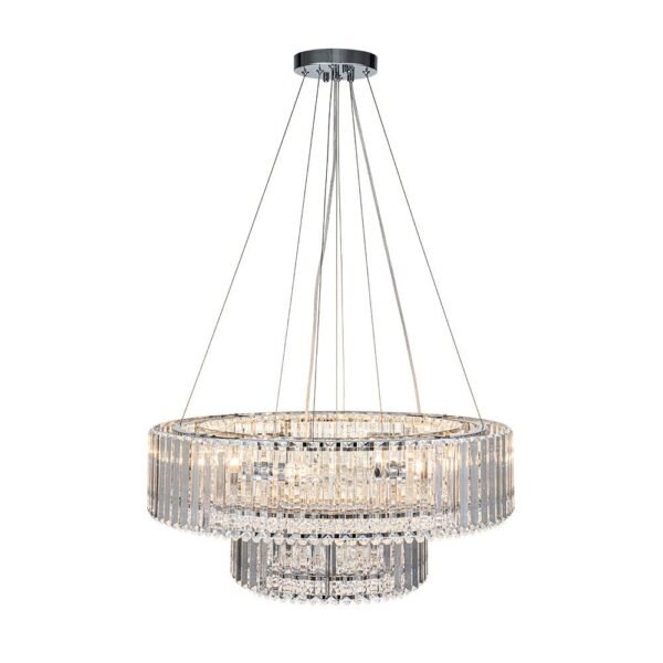 12-Light Modern 2-Tier Crystal Chandelier - Image 8