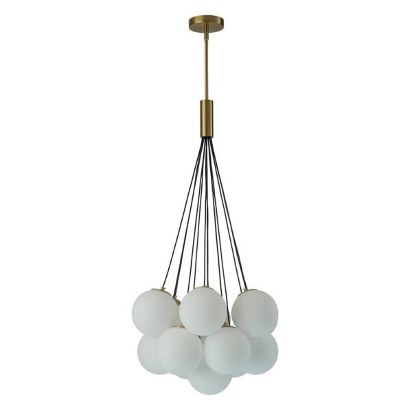13-Light Cluster Opal Glass Bubble Chandelier - Image 5
