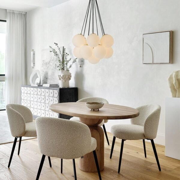 13-Light Cluster Opal Glass Bubble Chandelier - Image 2