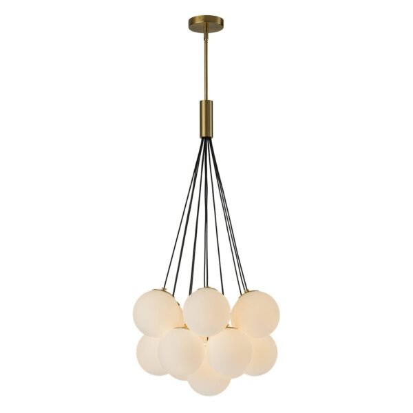 13-Light Cluster Opal Glass Bubble Chandelier - Image 6