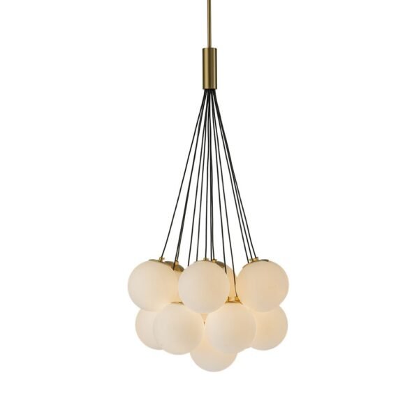 13-Light Cluster Opal Glass Bubble Chandelier - Image 10