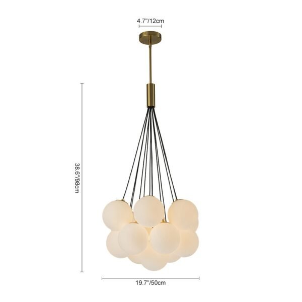 13-Light Cluster Opal Glass Bubble Chandelier - Image 14
