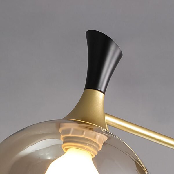 3 Light Amber Glass Dome Chandelier - Image 7