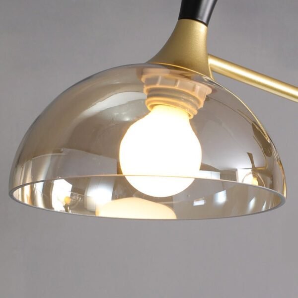 3 Light Amber Glass Dome Chandelier - Image 6