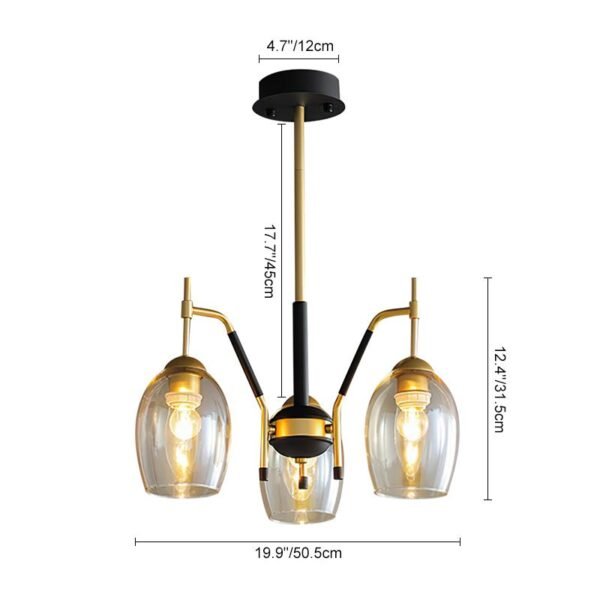 3 Light Amber Wine Glass Chandelier - Image 6
