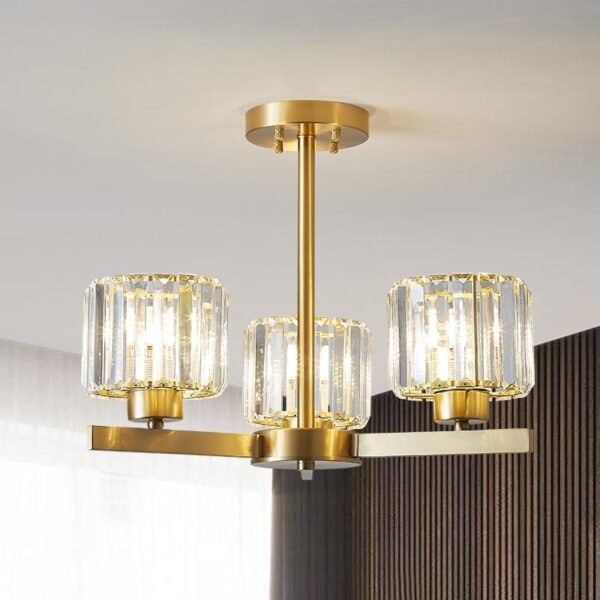3 Light Crystal Shaded Sputnik Chandelier - Image 3