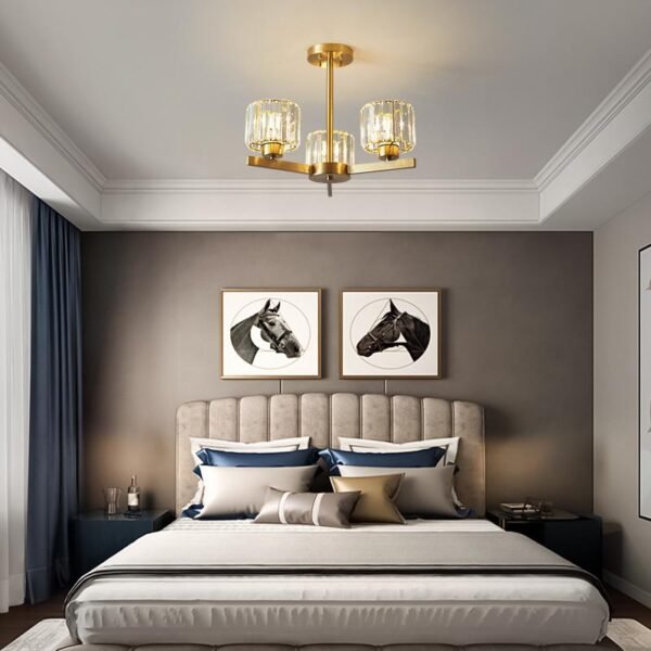 3 Light Crystal Shaded Sputnik Chandelier - Image 4