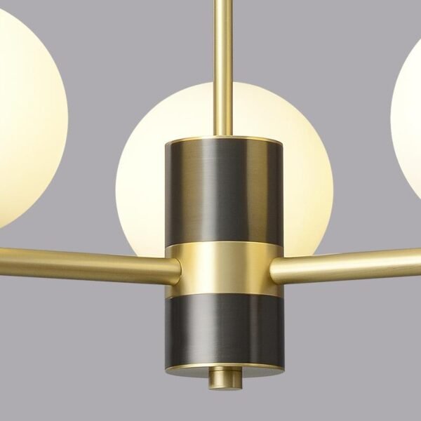 3-Light Sputnik Chandelier with Opal Glass Globes - Image 9