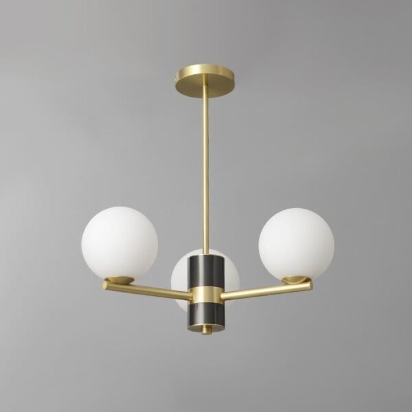 3-Light Sputnik Chandelier with Opal Glass Globes - Image 6