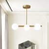 3-Light Sputnik Chandelier with Opal Globes