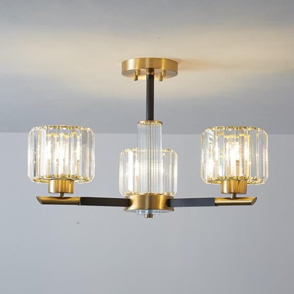 3 Light Sputnik Chandelier with Three Arms - Image 6